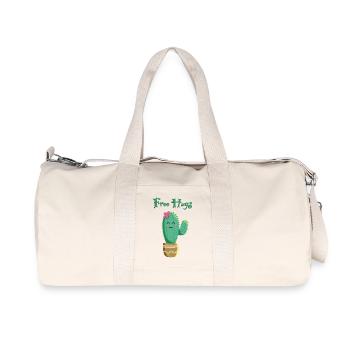 Cute cactus loves hugs - Recycled Canvas Sports Bag by Stanley/Stella - natural - Front