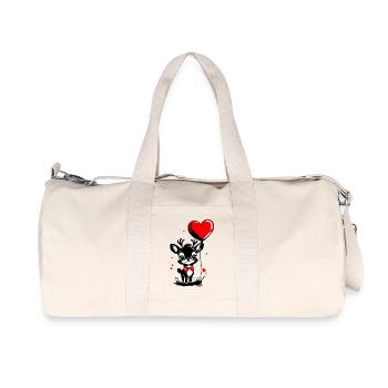 Rentier mit Herz Luftballon - Heartful Creatures - Recycelte Canvas-Sporttasche von Stanley/Stella - Naturweiß - Vorne