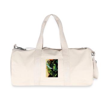 Grünes Psychedelic-Gesicht - Recycelte Canvas-Sporttasche von Stanley/Stella - Naturweiß - Vorne