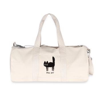 Grumpy Kitty Vibes – Lass mich in Ruhe - Recycelte Canvas-Sporttasche von Stanley/Stella - Naturweiß - Vorne
