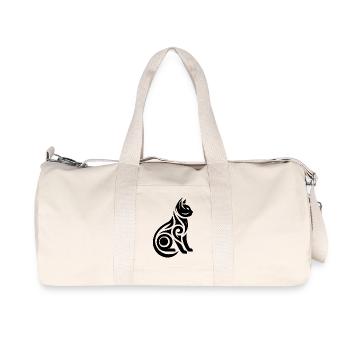Tattoo Minimalist Line Art Cat - Recycled Canvas Sports Bag by Stanley/Stella - natural - Front