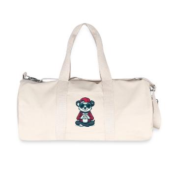 Chill Heart Panda - Recycled Canvas Sports Bag by Stanley/Stella - natural - Front