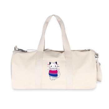 Bisexuell Katze Bi Queer LGBTQ CSD Pride Month - Recycelte Canvas-Sporttasche von Stanley/Stella - Naturweiß - Vorne