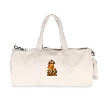 Cool Cat not in the mood for people - Recycled Canvas Sports Bag by Stanley/Stella - natural - Front