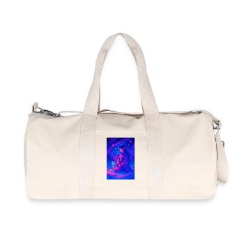 "Yukionna & der weiße Fuchs – Neonträume im Schnee - Recycelte Canvas-Sporttasche von Stanley/Stella - Naturweiß - Vorne