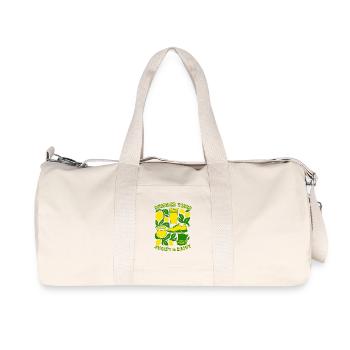 Summer Vibes – Sweaty & Happy | Fitness Design - Recycelte Canvas-Sporttasche von Stanley/Stella - Naturweiß - Vorne
