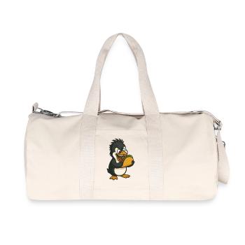 Cool Penguin Taco Mexico Fast Food Human - Recycled Canvas Sports Bag by Stanley/Stella - natural - Front