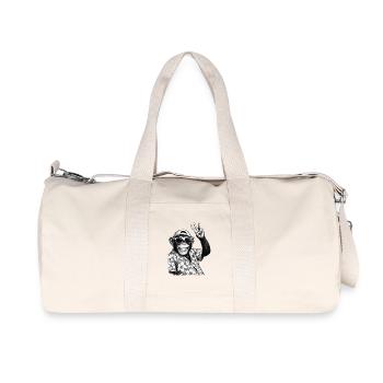 Summer Vibes - Singe avec chemise hawaïenne et lunettes de soleil - Sac de sport en toile recyclée Stanley/Stella - blanc naturel - Devant