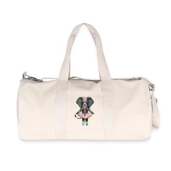 Elefant_im_Tuettue - Recycelte Canvas-Sporttasche von Stanley/Stella - Naturweiß - Vorne