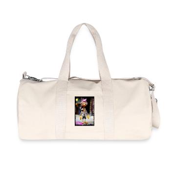 Colorful Punk Bird Design for Kids Doll - Recycled Canvas Sports Bag by Stanley/Stella - natural - Front