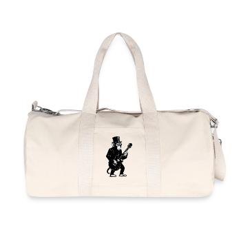 Singe élégant avec guitare dans un chapeau haut de forme - Sac de sport en toile recyclée Stanley/Stella - blanc naturel - Devant