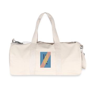 Moderne Love-Botschaft mit Abstraktem Design - Recycelte Canvas-Sporttasche von Stanley/Stella - Naturweiß - Vorne