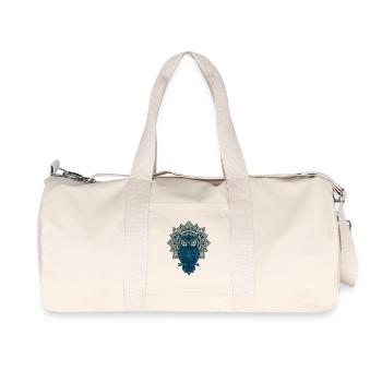 Mandala Hibou Bleu - Sac de sport en toile recyclée Stanley/Stella - blanc naturel - Devant