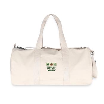 Parzelle Paradies Perfekt - Recycelte Canvas-Sporttasche von Stanley/Stella - Naturweiß - Vorne