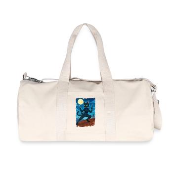 Chat ninja de la lune - Sac de sport en toile recyclée Stanley/Stella - blanc naturel - Devant