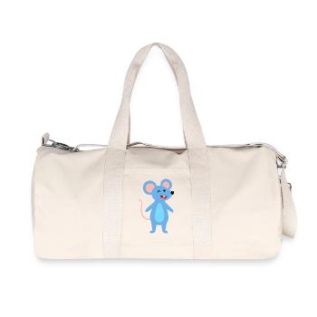 Zwinkernde blaue Maus - Recycelte Canvas-Sporttasche von Stanley/Stella - Naturweiß - Vorne