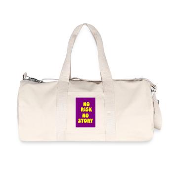 No Risk No Story – Vivez courageusement, soyez réaliste - Sac de sport en toile recyclée Stanley/Stella - blanc naturel - Devant