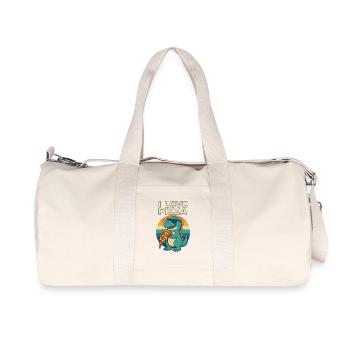 Cool Dino Loves Pizza - Sac de sport en toile recyclée Stanley/Stella - blanc naturel - Devant