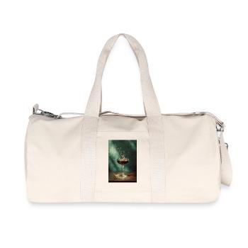 Emerald Splash Cocktail Vintage Art - Recycled Canvas Sports Bag by Stanley/Stella - natural - Front