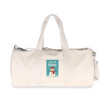 Let It Snow Snowman Design - Recycelte Canvas-Sporttasche von Stanley/Stella - Naturweiß - Vorne