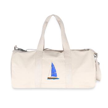Sailboat blue sail - Recycled Canvas Sports Bag by Stanley/Stella - natural - Front