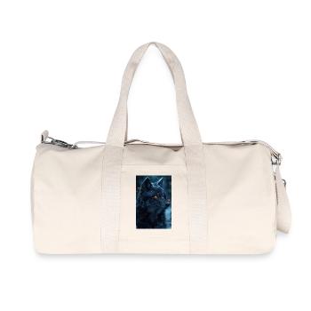 Illustration eines Wolfes - Recycelte Canvas-Sporttasche von Stanley/Stella - Naturweiß - Vorne