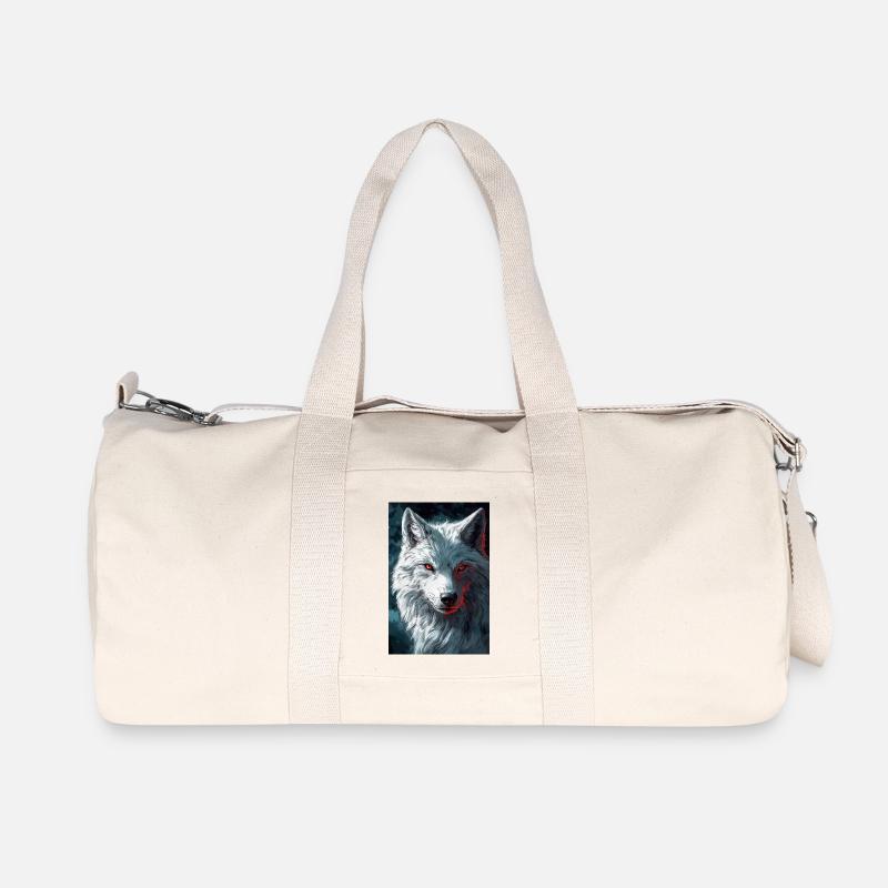 Illustration eines Wolfes - Recycelte Canvas-Sporttasche von Stanley/Stella - Naturweiß