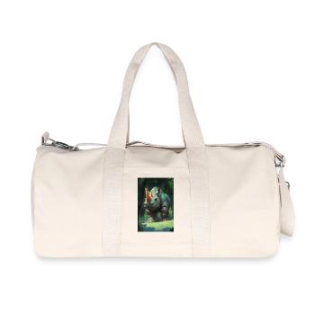 Illustration of a rhinoceros - Recycled Canvas Sports Bag by Stanley/Stella - natural - Front