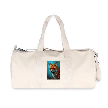Illustration of a fox - Recycled Canvas Sports Bag by Stanley/Stella - natural - Front