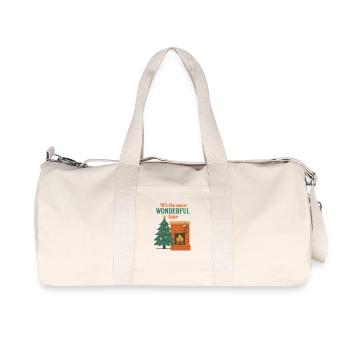 Weihnachten Most Wonderful Time - Recycelte Canvas-Sporttasche von Stanley/Stella - Naturweiß - Vorne