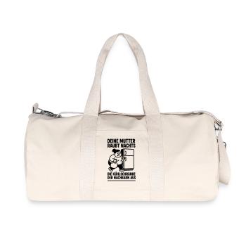 deine mutter witz kühschrank - Recycelte Canvas-Sporttasche von Stanley/Stella - Naturweiß - Vorne