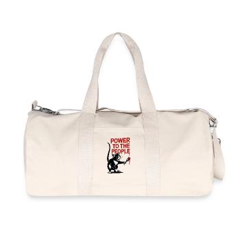 Power to the People Cat Painting - Recycled Canvas Sports Bag by Stanley/Stella - natural - Front