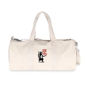 Cat Stop Eating My Friends - Recycled Canvas Sports Bag by Stanley/Stella - natural - Front