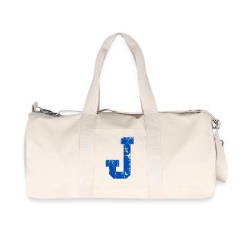 Retro Sport J Letter - Recycelte Canvas-Sporttasche von Stanley/Stella - Naturweiß - Vorne