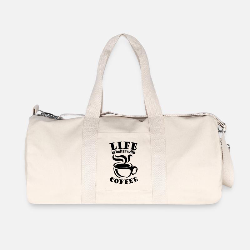 Life is better with coffee - Kaffee Fan - Recycelte Canvas-Sporttasche von Stanley/Stella - Naturweiß