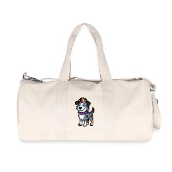 Conception punk du Berger australien - Sac de sport en toile recyclée Stanley/Stella - blanc naturel - Devant
