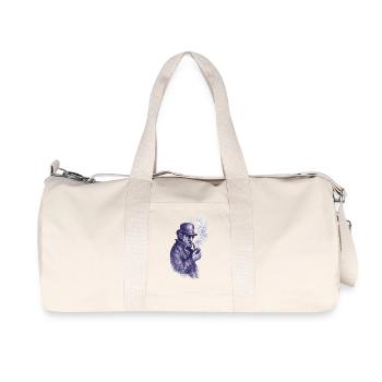 Détective fumeur de pipe dans l’ombre - Sac de sport en toile recyclée Stanley/Stella - blanc naturel - Devant