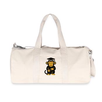 Graduation Monkey Icon Tee - Recycled Canvas Sports Bag by Stanley/Stella - natural - Front