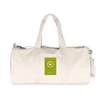 Kiwi avec une perspective fraîche au cœur - Sac de sport en toile recyclée Stanley/Stella - blanc naturel - Devant
