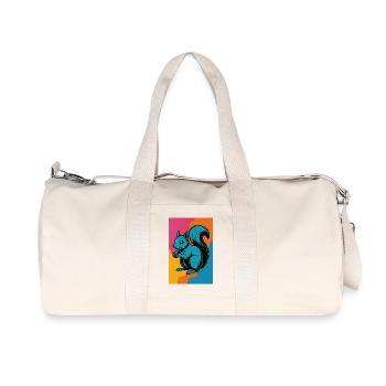 Colorful Squirrel Pop Art - Recycled Canvas Sports Bag by Stanley/Stella - natural - Front