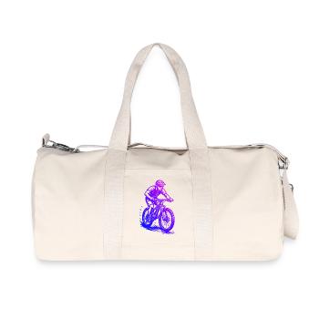 Mountainbike Motiv für echte Liebhaber - Recycelte Canvas-Sporttasche von Stanley/Stella - Naturweiß - Vorne
