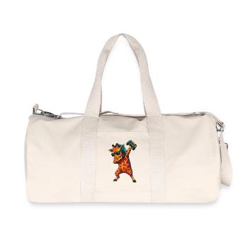 Gamer-Giraffe spielt Videospielkunst - Recycelte Canvas-Sporttasche von Stanley/Stella - Naturweiß - Vorne