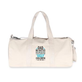 Dad, at least you don't have ugly kids - Recycled Canvas Sports Bag by Stanley/Stella - natural - Front