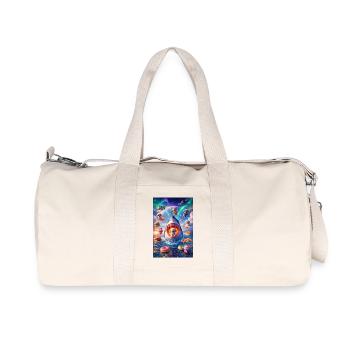 Requin avec des chiots et des beignets : surprise fantasmée - Sac de sport en toile recyclée Stanley/Stella - blanc naturel - Devant
