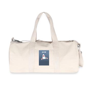 This Is Fine Lustiger Hai Humor Spruch - Recycelte Canvas-Sporttasche von Stanley/Stella - Naturweiß - Vorne