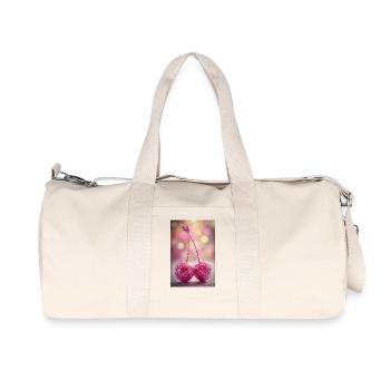 Duo Cerises Paillettes Roses - Sac de sport en toile recyclée Stanley/Stella - blanc naturel - Devant