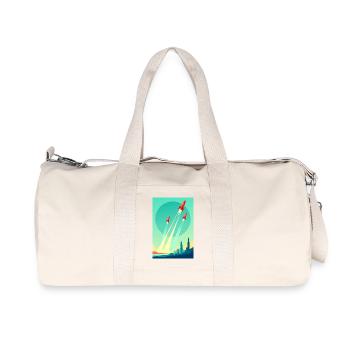 Eine Flotte steigt in den offenen Himmel auf - Recycelte Canvas-Sporttasche von Stanley/Stella - Naturweiß - Vorne