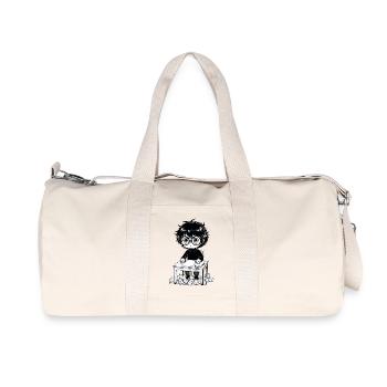 Student Sticker Headset Saturation Black and White - Recycled Canvas Sports Bag by Stanley/Stella - natural - Front