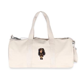 Luna chibi steampunk avec des étincelles violettes - Sac de sport en toile recyclée Stanley/Stella - blanc naturel - Devant