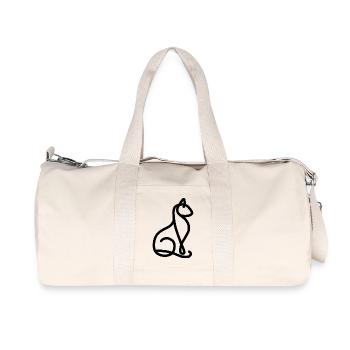 Minimalist Cat - Recycled Canvas Sports Bag by Stanley/Stella - natural - Front